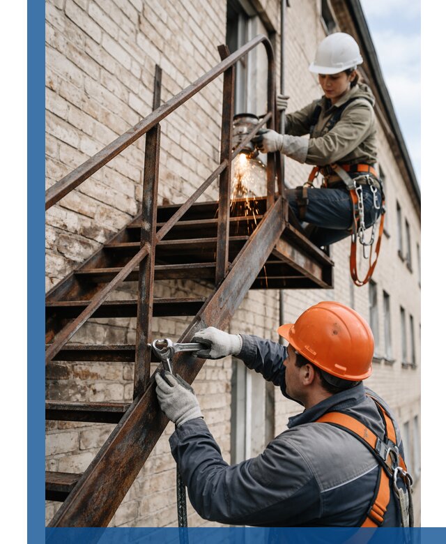 Ремонт и восстановление пожарных лестниц с выездом в Карасуке