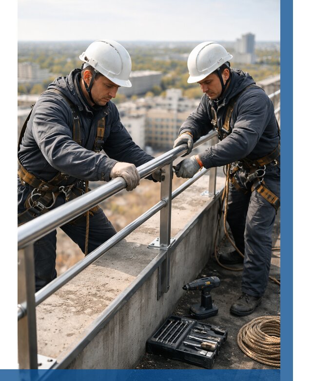 Монтаж перил на высоте в Карасуке от 2539 р. | ВЫСОТНИК-Кск