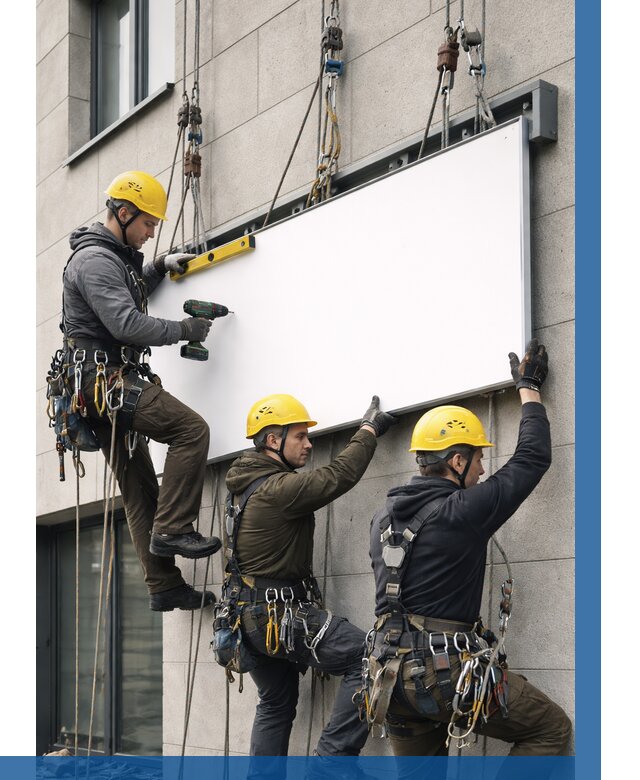 Монтаж рекламной вывески в Карасуке от 8126 р. | ВЫСОТНИК-Кск