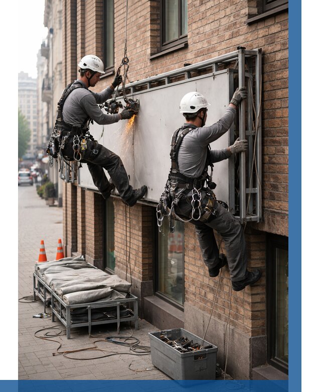 Демонтаж рекламной вывески в Карасуке от 6602 р. | ВЫСОТНИК-Кск