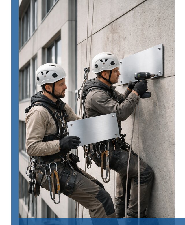 Монтаж табличек и указателей в Карасуке для зданий и сооружений