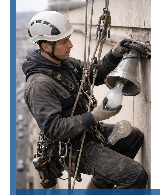 Замена ламп на высоте в Карасуке профессионально и быстро