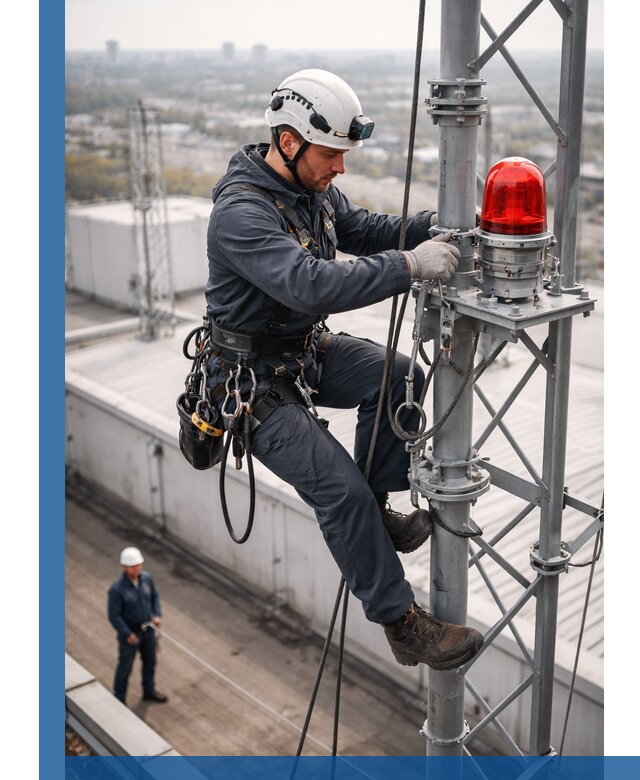 Монтаж заградительных огней и обслуживание объектов в Карасуке