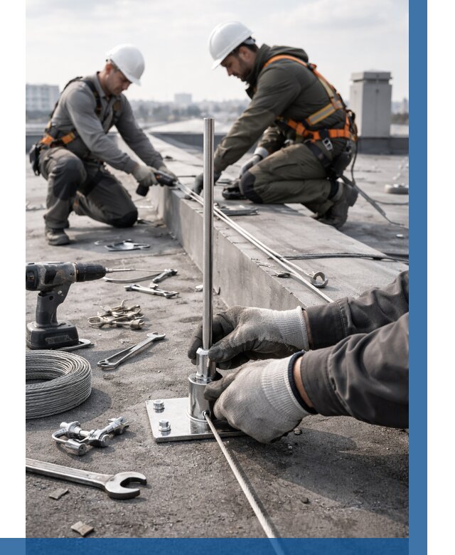 Монтаж молниезащиты на кровле в Карасуке цена от 25393 р. | ВЫСОТНИК-Кск