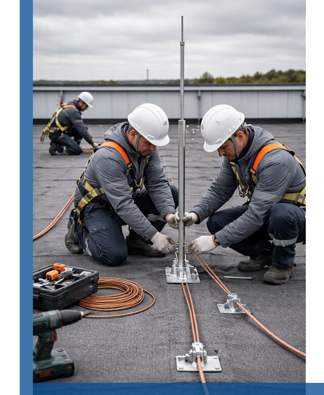 Монтаж молниезащиты на кровле в Карасуке под ключ с гарантией