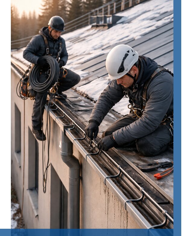 Монтаж греющего кабеля на кровле в Карасуке от 457 р. | ВЫСОТНИК-Кск