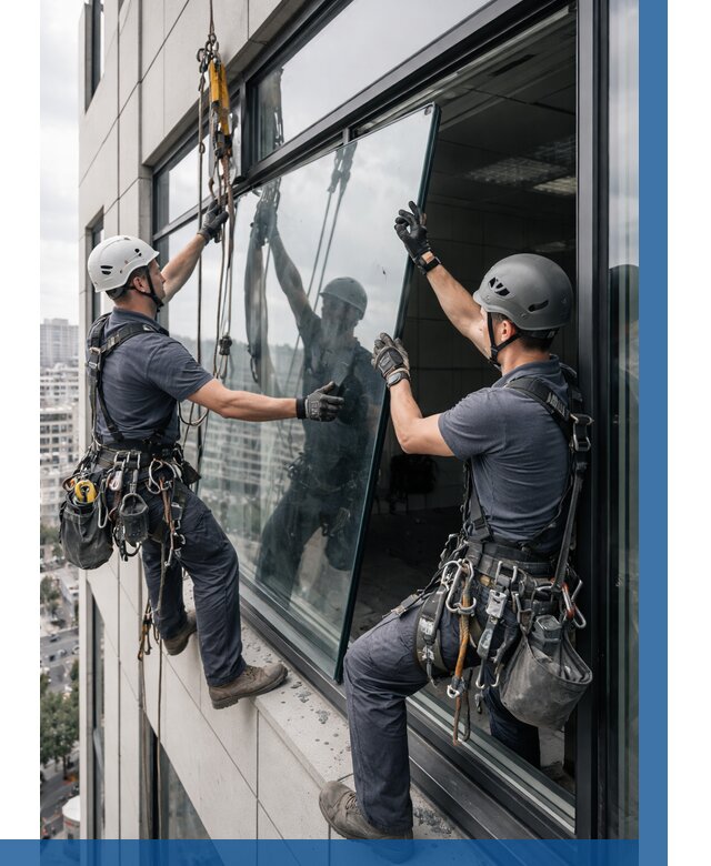 Замена стеклопакетов на высоте в Карасуке от 5586 р. | ВЫСОТНИК-Кск