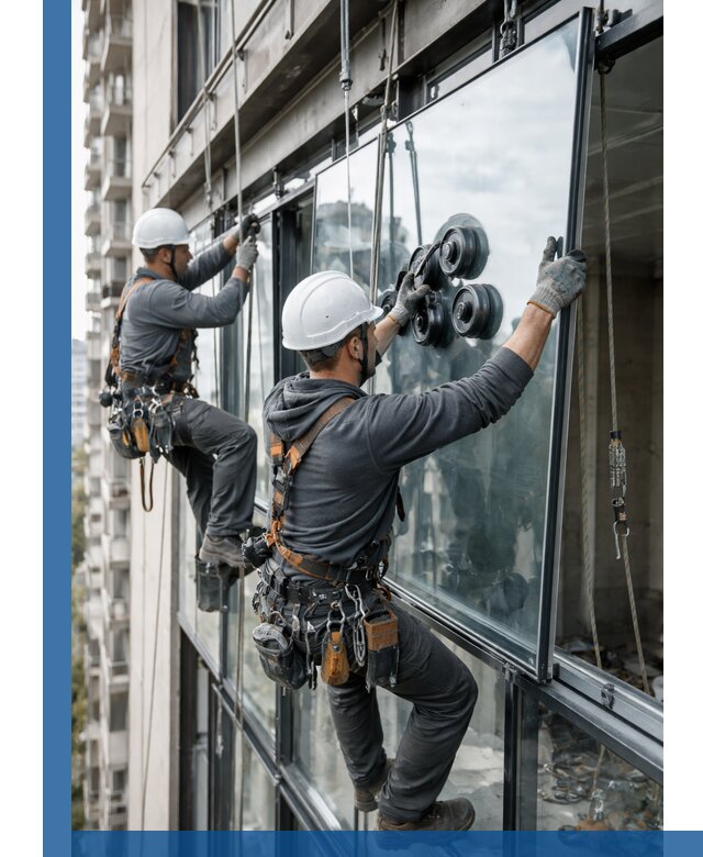 Витражное остекление фасадов и лоджий в Карасуке под ключ