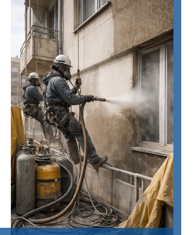 Пескоструйная очистка фасада в Карасуке от 660 р. | ВЫСОТНИК-Кск