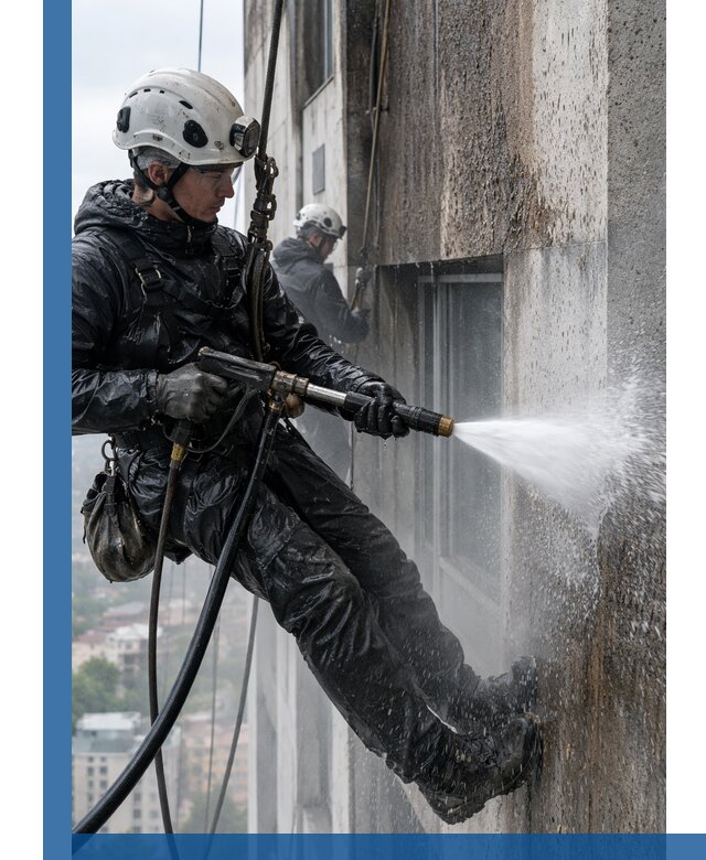 Гидроструйная очистка фасадов и конструкций в Карасуке