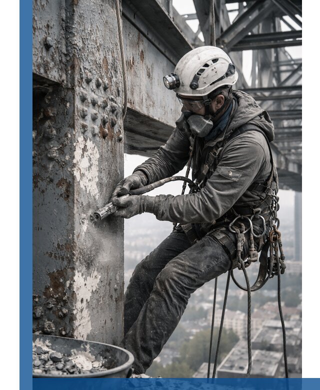 Удаление старой краски с металлических конструкций в Карасуке