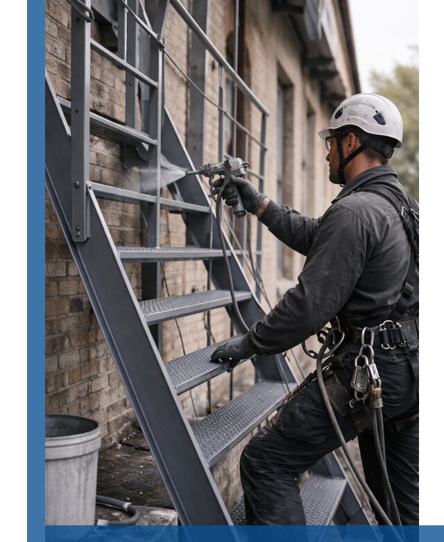 Покраска и антикоррозионная защита пожарных лестниц в Карасуке