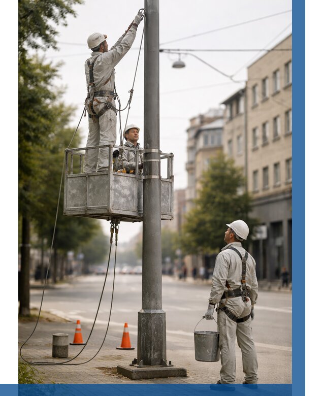 Покраска опор освещения в Карасуке от 5079 р. | ВЫСОТНИК-Кск