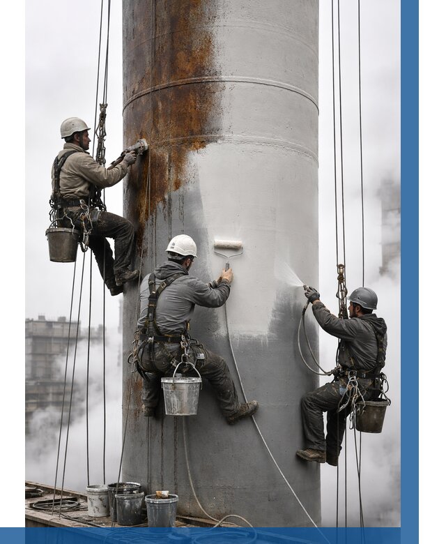 Покраска дымовых труб в Карасуке от 8633 р. | ВЫСОТНИК-Кск