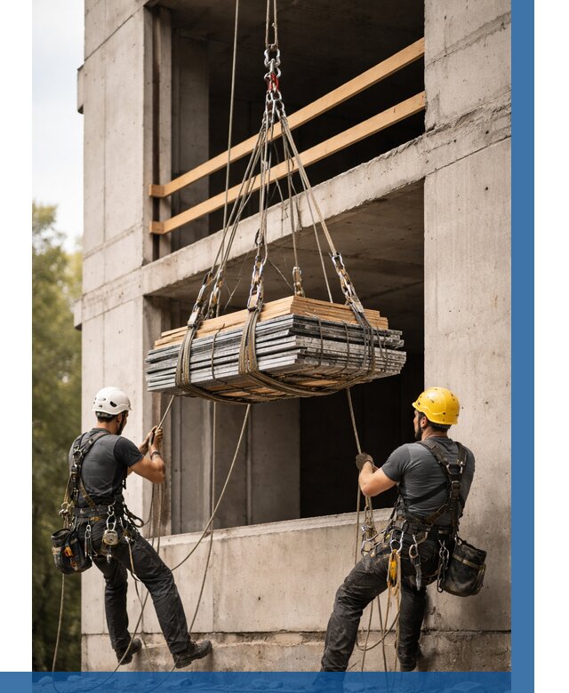 Подъем материала на этаж веревками в Карасуке от 1524 р. | ВЫСОТНИК-Кск