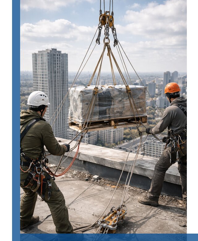 Подъем и монтаж крупногабаритных грузов на крышу в Карасуке