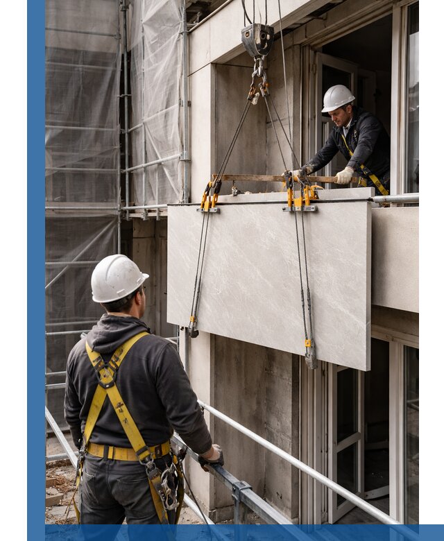 Подъем керамогранита на этаж в Карасуке грузчиками и техникой