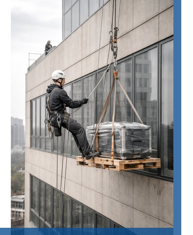 Спуск груза по фасаду в Карасуке от 3555 р. | ВЫСОТНИК-Кск