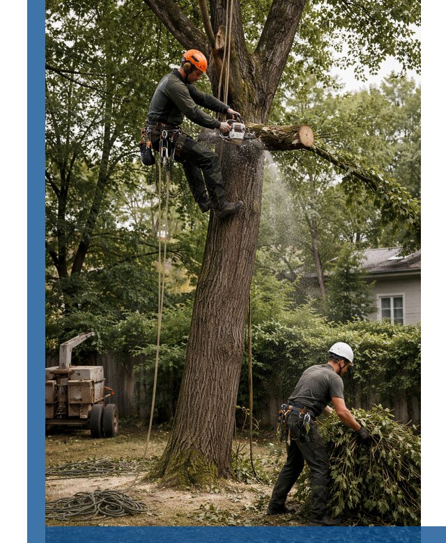 Кронирование деревьев в Карасуке, безопасная высотная обрезка