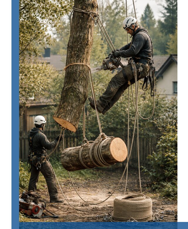 Валка деревьев частями в Карасуке, безопасно и аккуратно