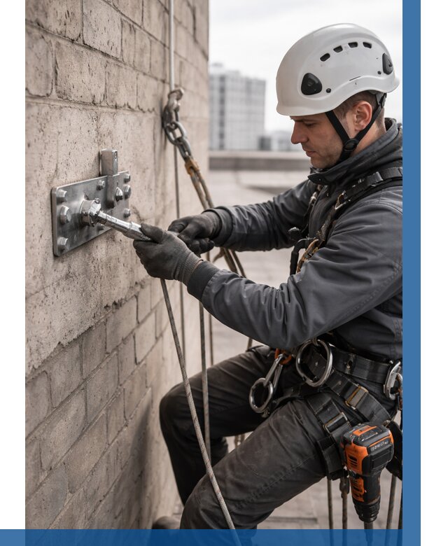 Установка анкерных точек в Карасуке от 3555 р. | ВЫСОТНИК-Кск